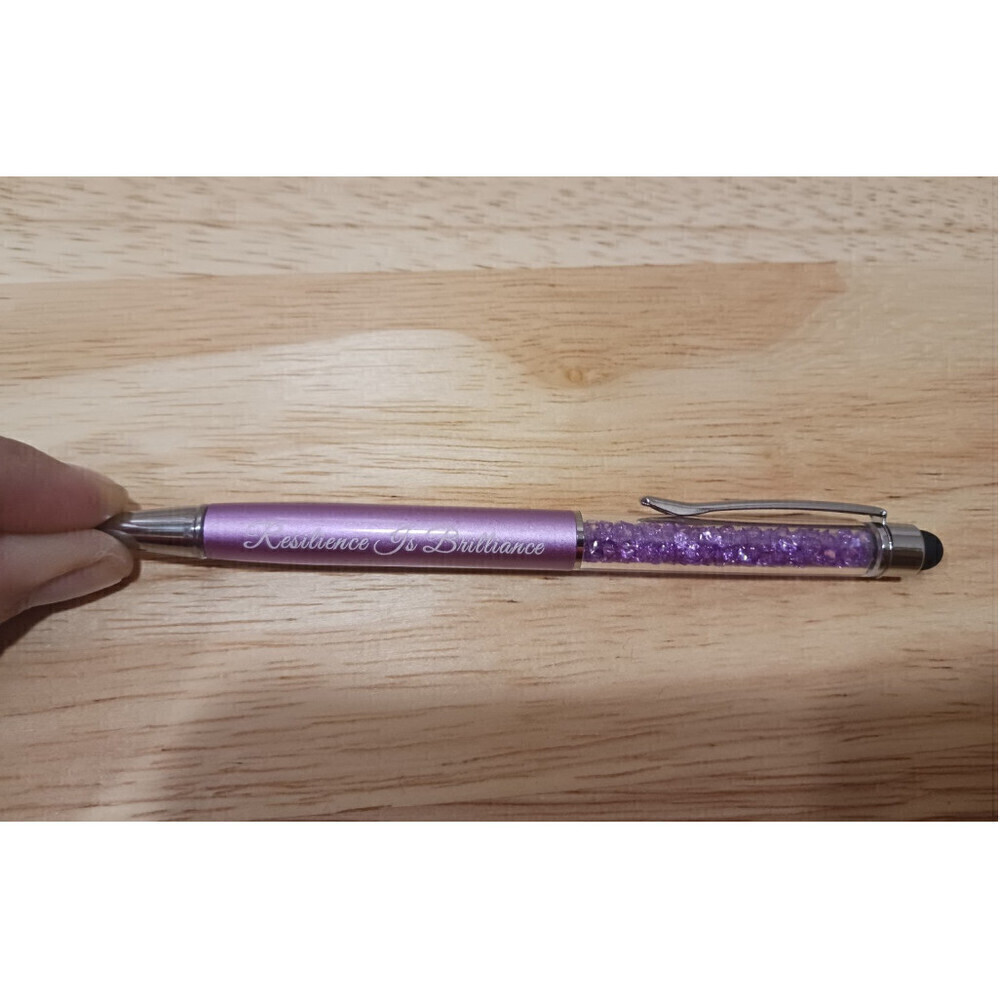 Hand Engraved Quote Pen In Light Purple - Picture 4 of 6